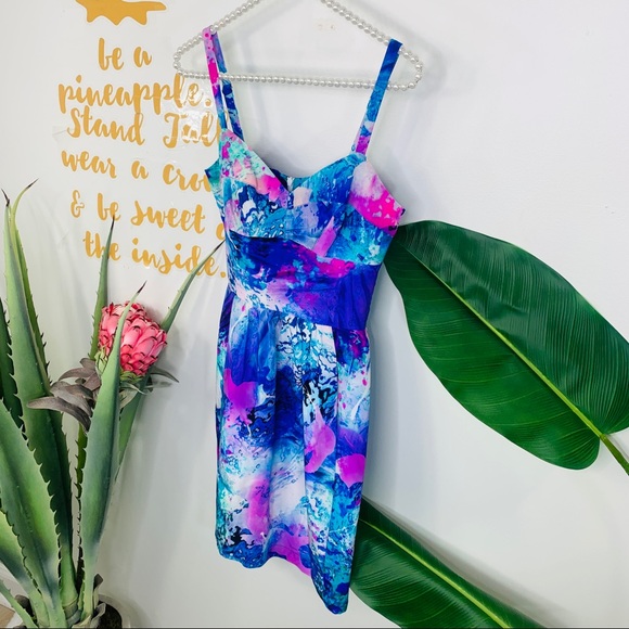 Amanda Uprichard Print Silk Watercolor Mini Dress XS - Picture 10 of 16